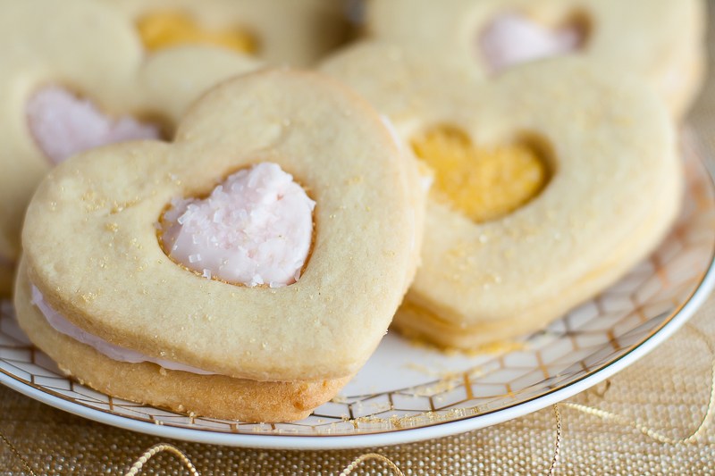 valentine pink heart sugar cookies