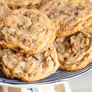 toffee almond chocolate chip cookies
