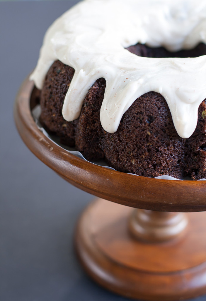 Chocolate Zucchini Cake recipe with browned butter frosting