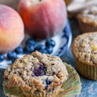 Peach and blueberry muffins