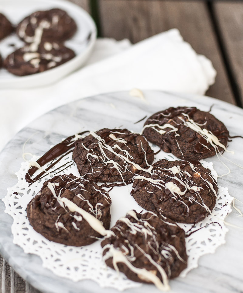 Triple chocolate chip cookies