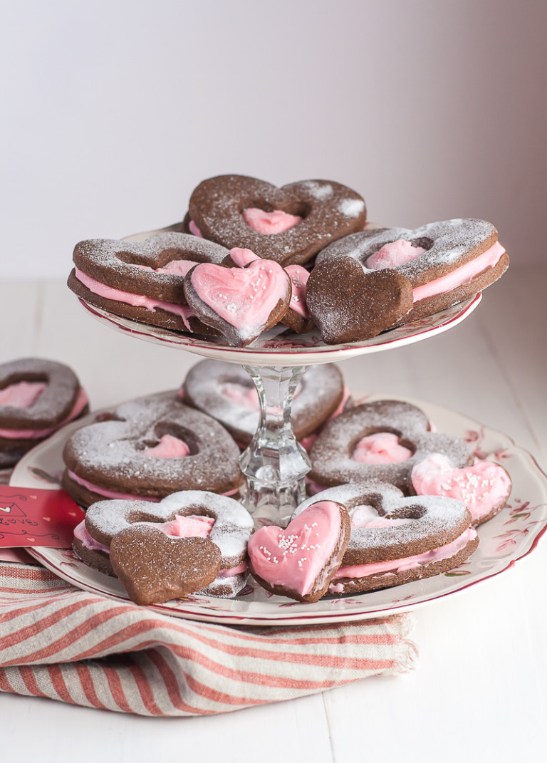 Chocolate Sugar Heart Cookies for Valentine’s Day