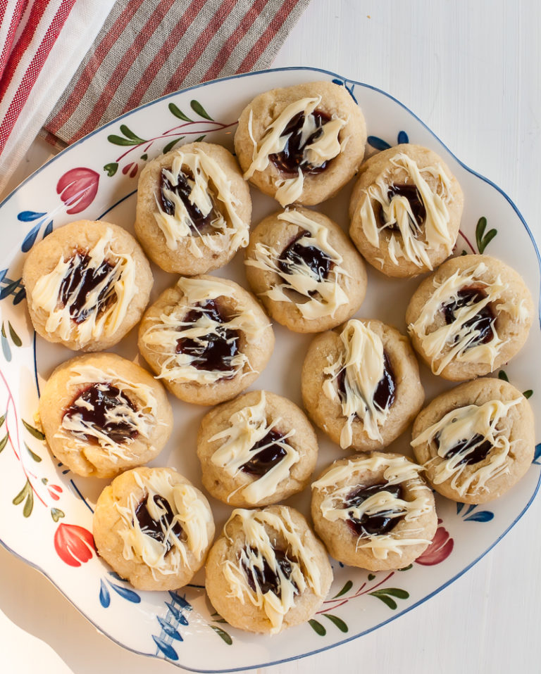 Raspberry and white chocolate thumbprint cookie recipe