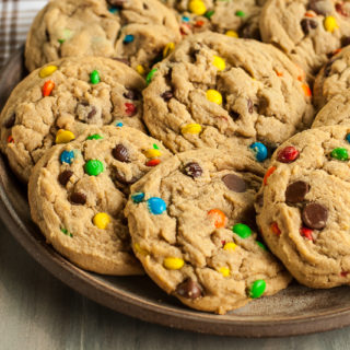 peanut butter cookies with m&m's