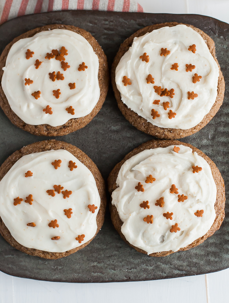 gingerbread cookies with brown butter frosting