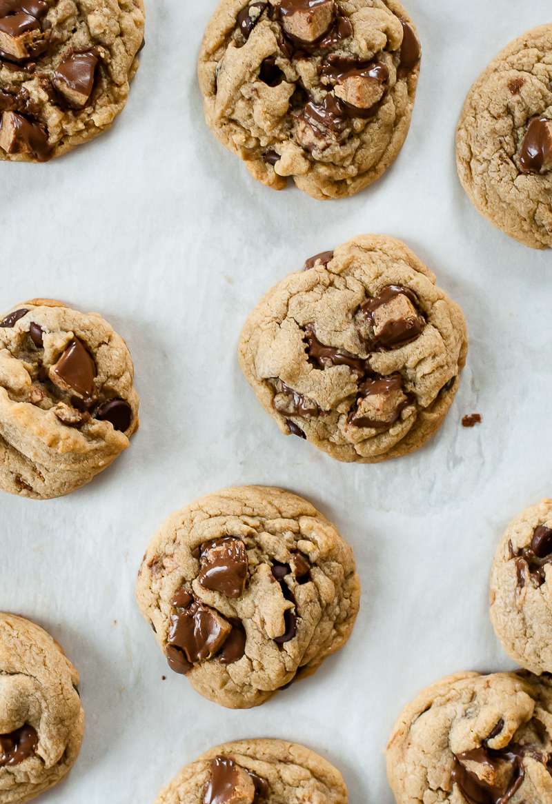 Peanut Butter and Dark Chocolate combine for this classic cookie recipe