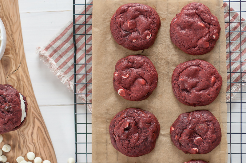 Homemade red velvet cookies 